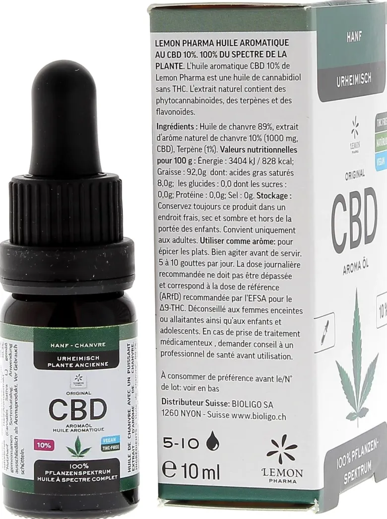 CBD 10% Lemon Pharma - flacon de 10ml
