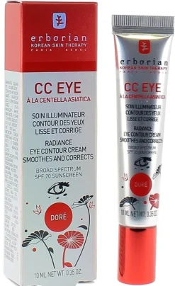 CC Eye soin illuminateur contour des yeux Erborian - Teinte : Doré - tube de 10 ml