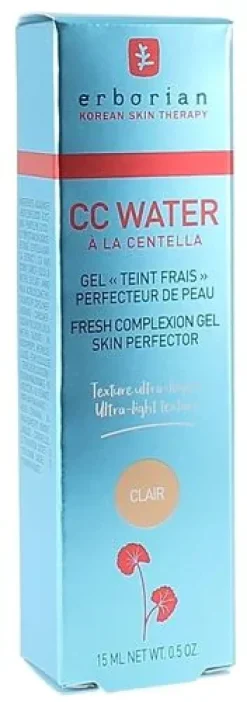 CC Water à la Centella Gel teint frais perfecteur de peau clair Erborian