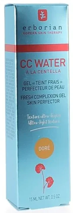CC Water à la Centella Gel teint frais perfecteur de peau clair Erborian
