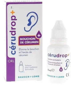 CeruDrop+ Solution auriculaire excès de cérumen Bausch Lomb - flacon de 12ml