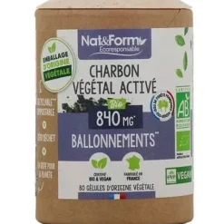 Charbon végétal activé bio ballonnements Nat&Form