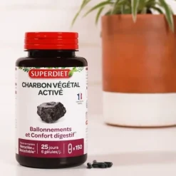 Charbon végétal Super Diet - boîte de 150 gélules