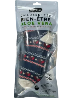 Chaussettes bien-être aloe vera bleue et rouge SanoSoin