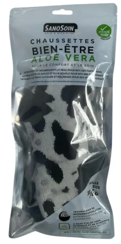 Chaussettes bien-être vache noire et blanche SanoSoin – une paire de chaussettes