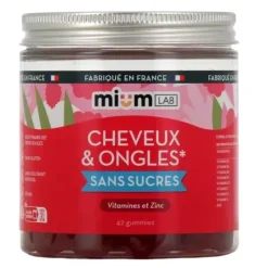 Cheveux et ongles sans sucres Mium Lab - pot de 42 gummies