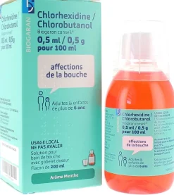 Chlorhexidine Chlorobutanol bain de bouche Biogaran – 200 ml