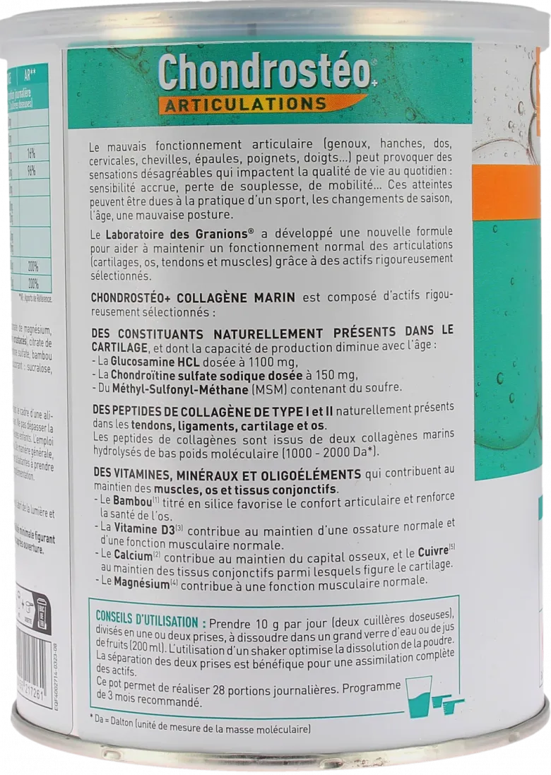 Chondrostéo Collagène marin Granions - pot de 280g
