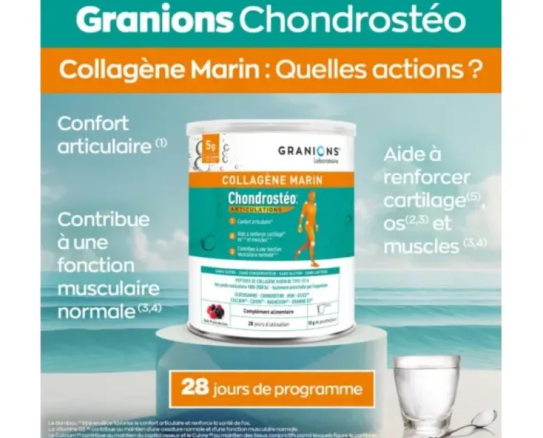 Chondrostéo Collagène marin Granions - pot de 280g