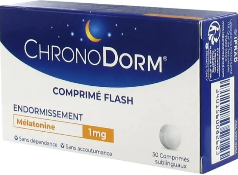 Chronodorm mélatonine 1mg Iprad - boîte de 30 comprimés sublingaux