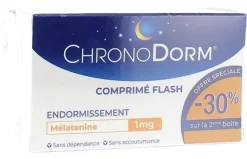 Chronodorm mélatonine 1 mg Iprad - 2 boites de 30 comprimés