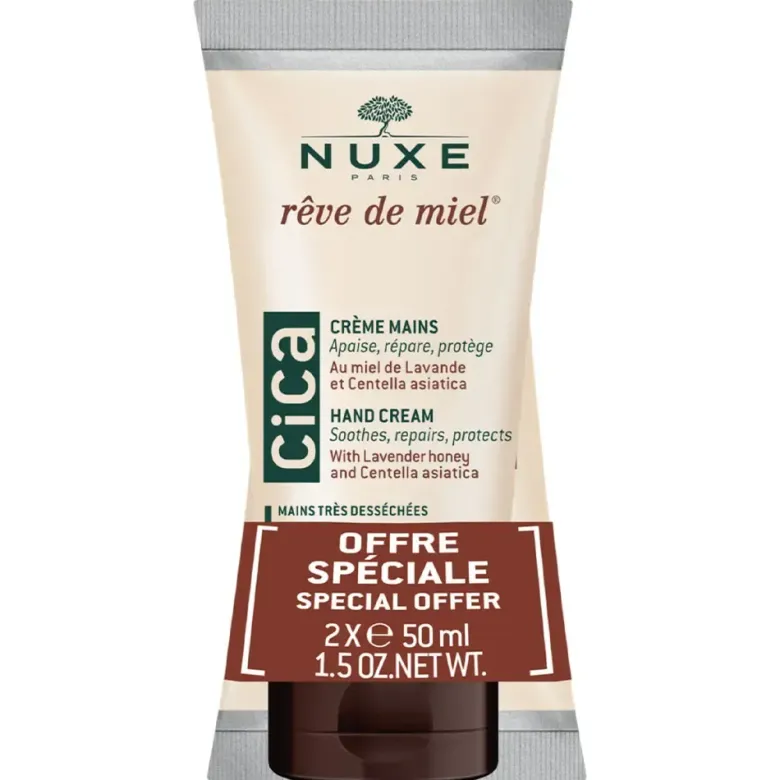CICA Crème mains peaux sèches et abîmées Nuxe - lot de 2 tubes de 50ml