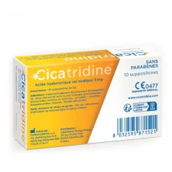 Cicatridine acide hyaluronique Perrigo – 10 suppositoires