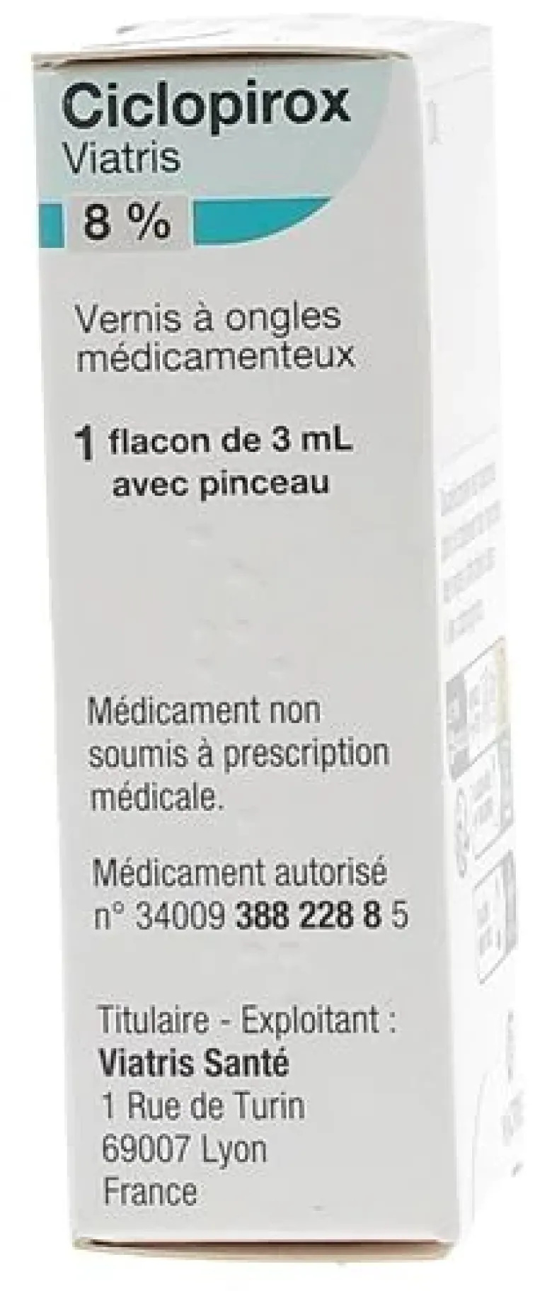 Ciclopirox 8 % vernis à ongles Viatris – 3 ml