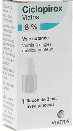 Ciclopirox 8 % vernis à ongles Viatris – 3 ml
