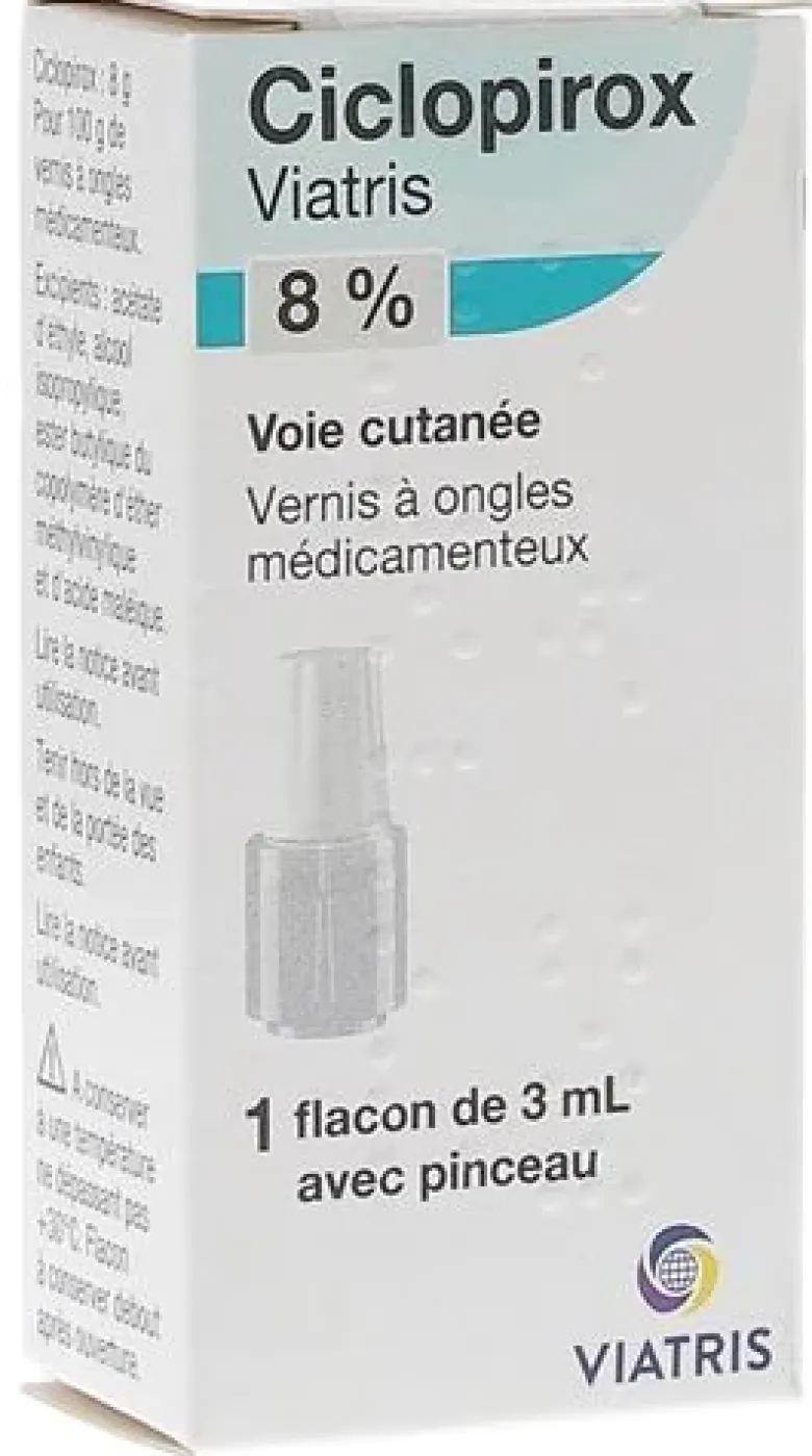 Ciclopirox 8 % vernis à ongles Viatris – 3 ml
