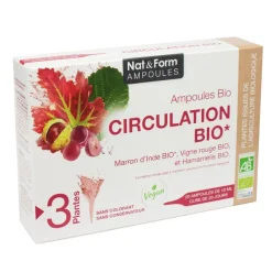 Circulation bio Nat&Form - boite de 20 ampoules