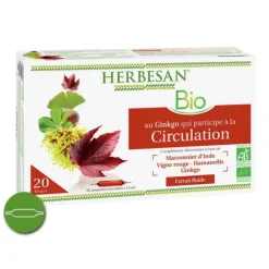 Circulation Jambes légères bio Herbesan - boite de 20 ampoules