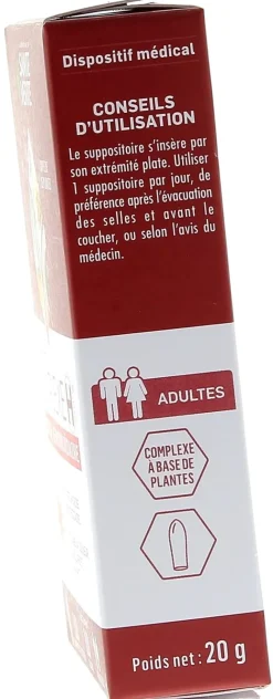Circulymphe complexe H crise hémorroïdaire Santé verte - boite de 10 suppositoires