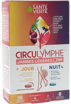 Circulymphe Jambes légères jour nuit Santé Verte - boîte de 56 comprimés