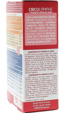 Circulymphe Jambes légères jour nuit Santé Verte - boîte de 56 comprimés