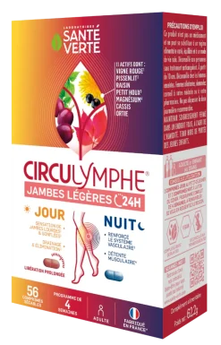 Circulymphe Jambes légères jour nuit Santé Verte - boîte de 56 comprimés