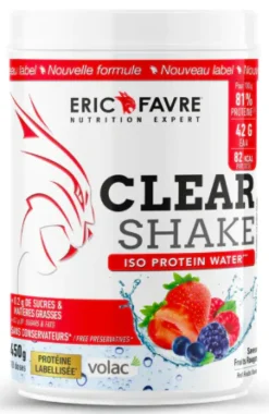 Clear shake Iso protein water saveur fruits rouges Eric Favre - pot de 450g