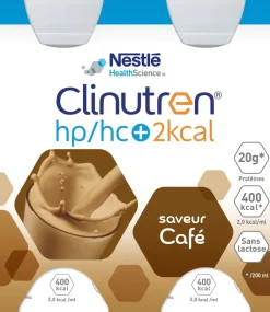 Clinutren HP/HC +2Kcal saveur café - 4 bouteilles de 200 ml