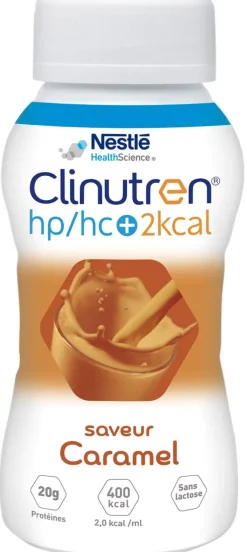 Clinutren HP/HC +2Kcal saveur caramel - 4 bouteilles de 200 ml