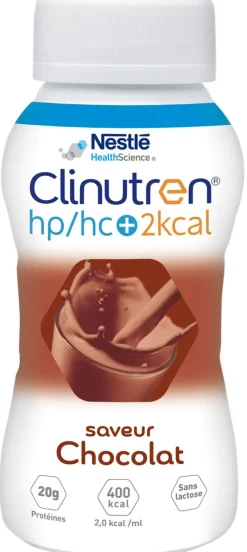 Clinutren HP/HC +2Kcal saveur chocolat - 4 bouteilles de 200 ml