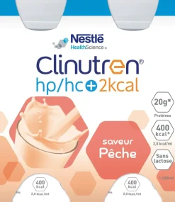 Clinutren HP/HC+ 2Kcal saveur pêche - 4 bouteilles de 200 ml