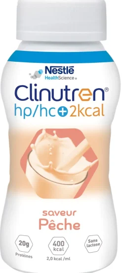 Clinutren HP/HC+ 2Kcal saveur pêche - 4 bouteilles de 200 ml