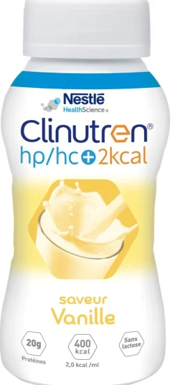 Clinutren HP/HC +2Kcal saveur vanille - 4 bouteilles de 200 ml