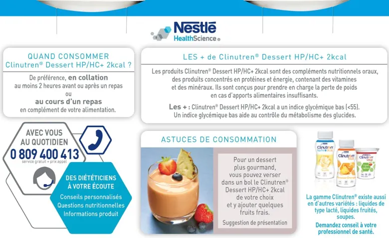 Clinutren saveur pêche HP/HC + Nestlé - lot de 4x200g