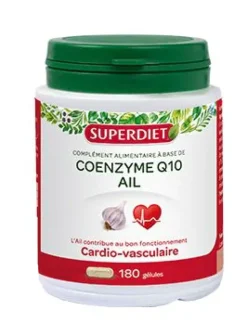 Coenzyme Q10 + Ail Super Diet - boite de 180 capsules