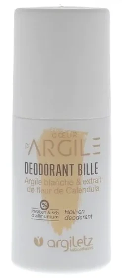 Coeur d'argile déodorant bille Argiletz - roll-on de 50 ml