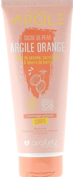 Coeur d'argile sucre de peau argile orange Argiletz - tube de 200 ml