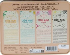 Coffret crèmes mains évasion florale bio Fleurance nature - 4 tubes de 30 ml