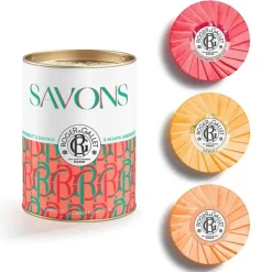 Coffret savons bienfaisants Gingembre Rouge, Néroli, Oeillet Mignardise Roger & Gallet - boite de 3 savons de 100g