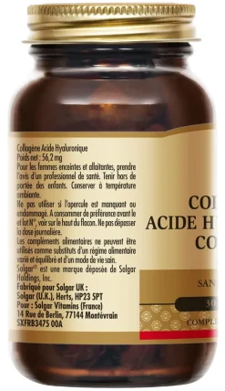 Collagene Acide Hyaluronique Complexe Solgar - boîte de 30 comprimés