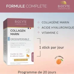 Collagen marin orodispersible Biocyte - boîte de 20 sticks