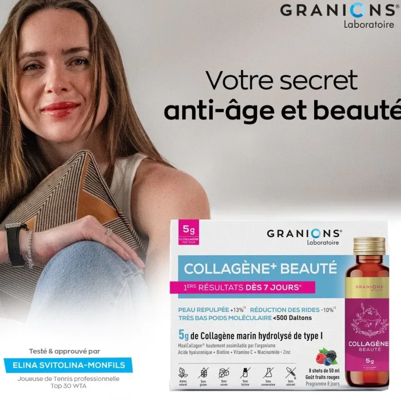 Collagène+ beauté 5g Granions - boite de 8 shots de 50ml