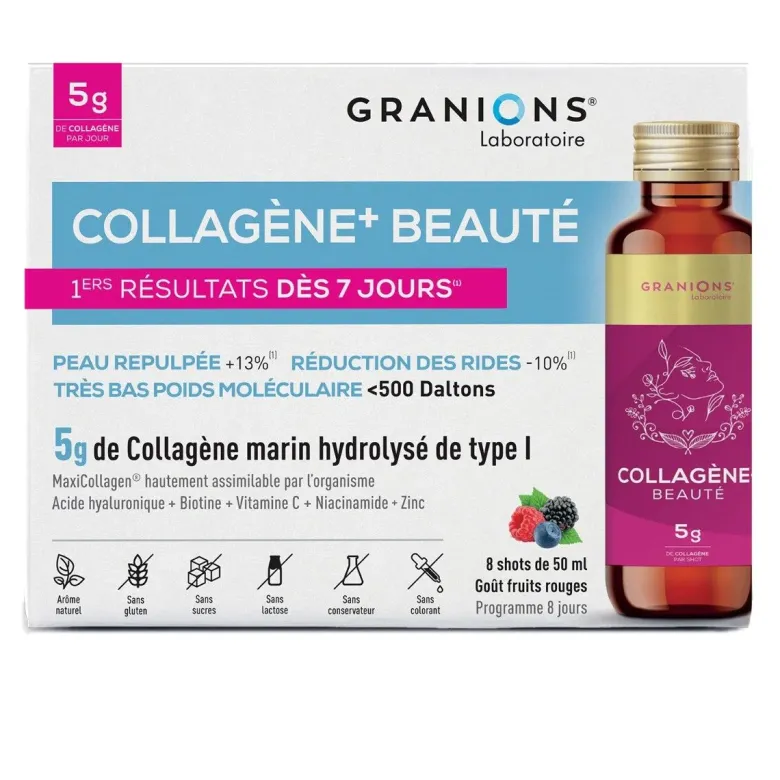 Collagène+ beauté 5g Granions - boite de 8 shots de 50ml