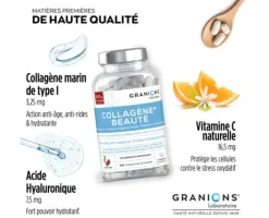 Collagène+ beauté goût cerise Granions - pot de 120 comprimés