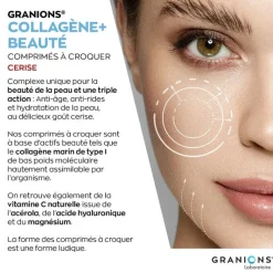 Collagène+ beauté goût cerise Granions - pot de 120 comprimés