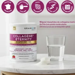 Collagène+ Eternity anti-âge goût framboise Granions - Pot de 343g