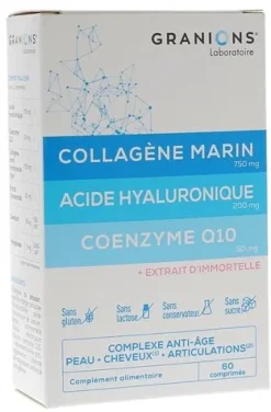Collagène marin acide hyaluronique coenzyme Q10 Granions - boîte de 60 comprimés