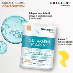 Collagène marin goût neutre Granions – pot 258 g