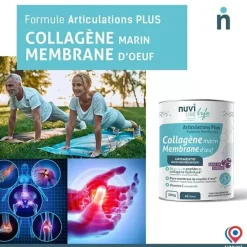 Collagène marin membrane d'œuf Articulations Plus Nuviline – pot 280 g