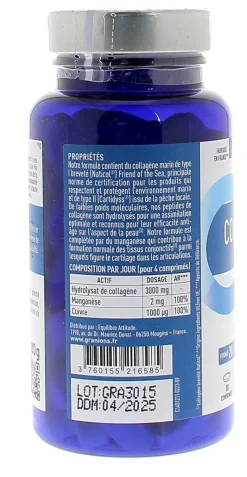 Collagène marin type I et II 3000 mg Granions - pot de 80 comprimés